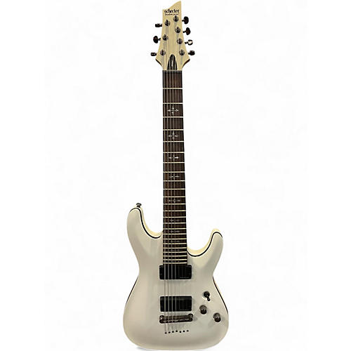 Used Schecter Guitar Research Demon 7 String Arctic White Solid Body Electric Guitar Arctic White