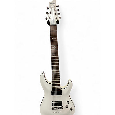 Used Schecter Guitar Research Demon 7 String Arctic White Solid Body Electric Guitar