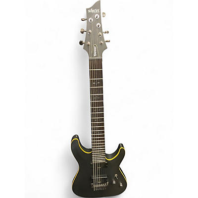 Used Schecter Guitar Research Demon 7 String Black Solid Body Electric Guitar