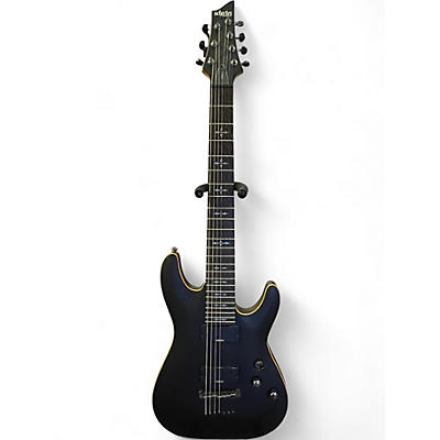 Used Schecter Guitar Research Demon 7 String Black and Yellow Solid Body Electric Guitar