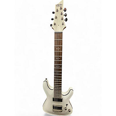 Used Schecter Guitar Research Demon 7 String Classic White Solid Body Electric Guitar