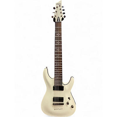 Used Schecter Guitar Research Demon 7 String Classic White Solid Body Electric Guitar