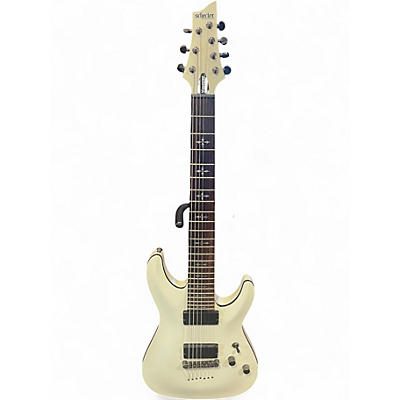 Used Schecter Guitar Research Demon 7 String Olympic White Solid Body Electric Guitar