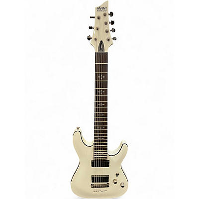 Used Schecter Guitar Research Demon 7 String Olympic White Solid Body Electric Guitar