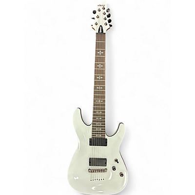 Used Schecter Guitar Research Demon 7 String Snow White Solid Body Electric Guitar