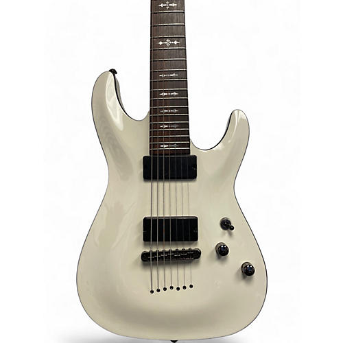 Schecter Guitar Research Used Schecter Guitar Research Demon 7 String Vintage White Solid Body Electric Guitar Vintage White