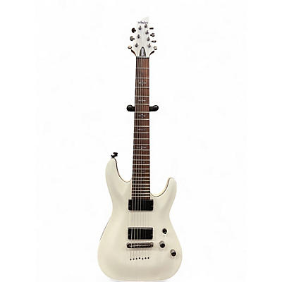 Used Schecter Guitar Research Demon 7 String Vintage White Solid Body Electric Guitar