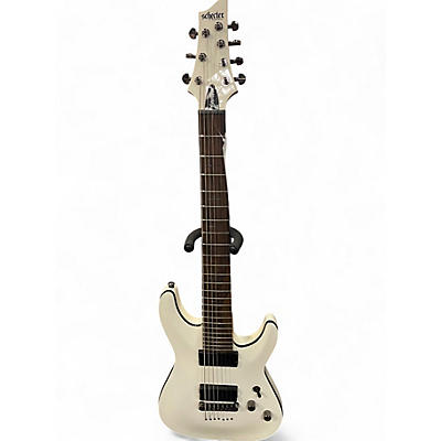 Used Schecter Guitar Research Demon 7 String Vintage White Solid Body Electric Guitar