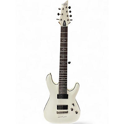Used Schecter Guitar Research Demon 7 String Vintage White Solid Body Electric Guitar