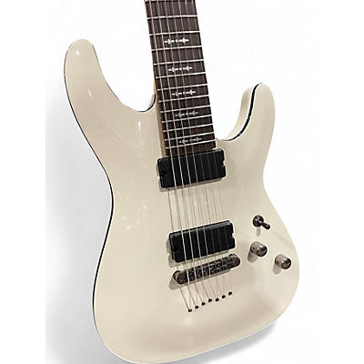 Used Schecter Guitar Research Demon 7 String Vintage White Solid Body Electric Guitar
