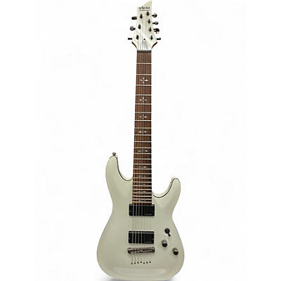 Used Schecter Guitar Research Demon 7 String Vintage White Solid Body Electric Guitar