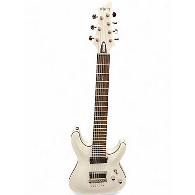 Used Schecter Guitar Research Demon 7 String Vintage White Solid Body Electric Guitar