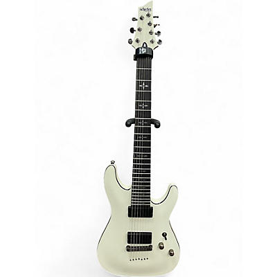 Used Schecter Guitar Research Demon 7 String Vintage White Solid Body Electric Guitar