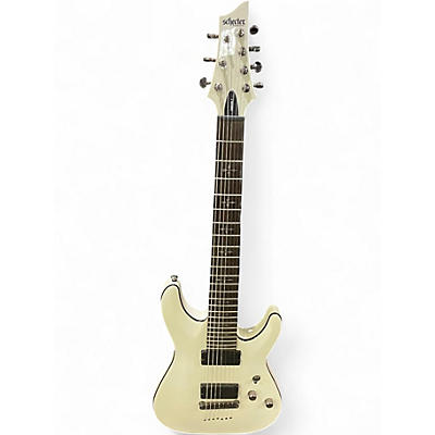 Used Schecter Guitar Research Demon 7 String Vintage White Solid Body Electric Guitar