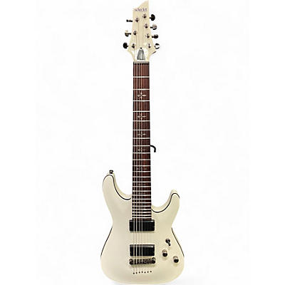 Used Schecter Guitar Research Demon 7 String Vintage White Solid Body Electric Guitar