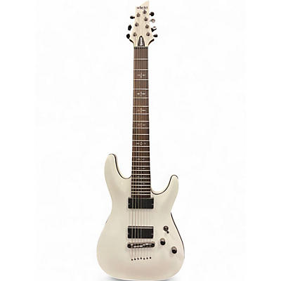 Used Schecter Guitar Research Demon 7 String Vintage White Solid Body Electric Guitar