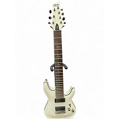 Used Schecter Guitar Research Demon 7 String Vintage White Solid Body Electric Guitar