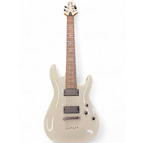 Schecter Guitar Research Used Schecter Guitar Research Demon 7 String WHITE  Solid Body Electric Guitar WHITE