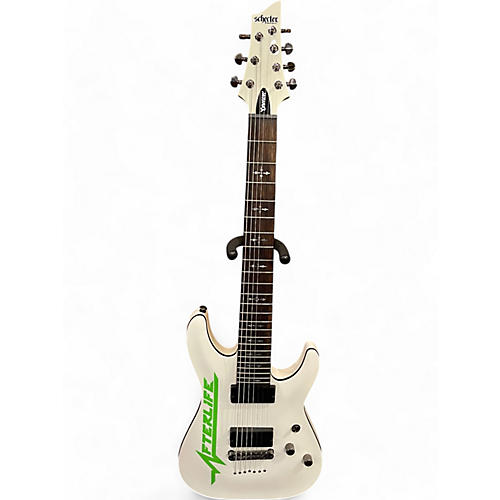 Schecter Guitar Research Used Schecter Guitar Research Demon 7 String WHITE Solid Body Electric Guitar WHITE