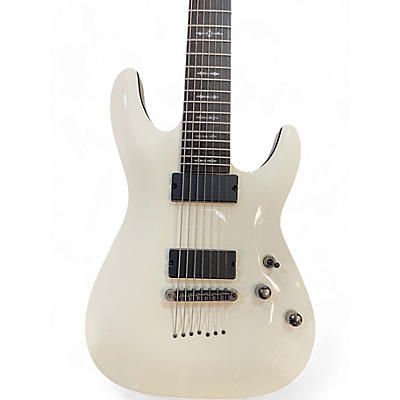 Used Schecter Guitar Research Demon 7 String WHITE Solid Body Electric Guitar