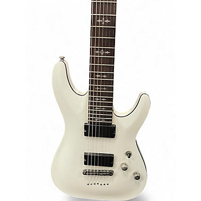 Used Schecter Guitar Research Demon 7 String WHITE Solid Body Electric Guitar