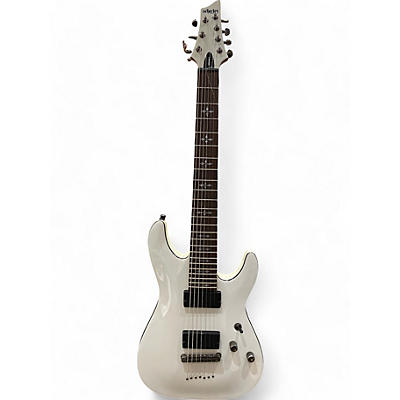 Schecter Guitar Research Used Schecter Guitar Research Demon 7 String White Solid Body Electric Guitar