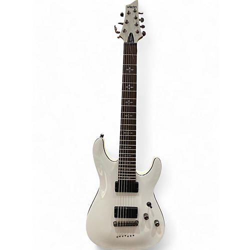 Schecter Guitar Research Used Schecter Guitar Research Demon 7 String White Solid Body Electric Guitar White