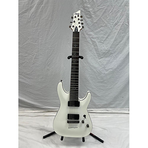 Schecter Guitar Research Used Schecter Guitar Research Demon 7 String White Solid Body Electric Guitar White