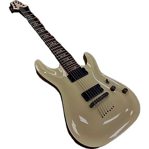 Schecter Guitar Research Used Schecter Guitar Research Demon 7 String White Solid Body Electric Guitar White