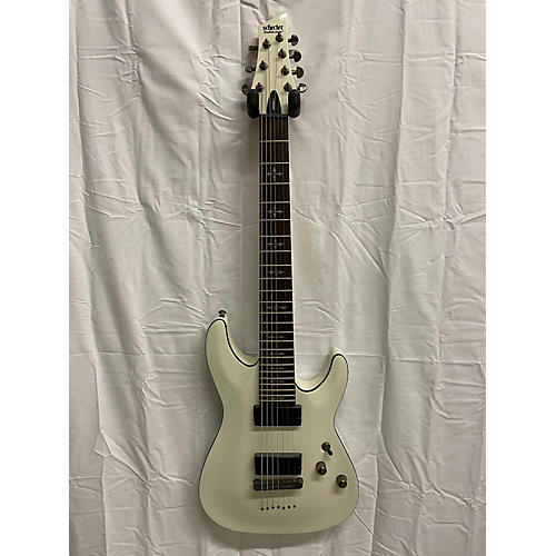 Schecter Guitar Research Used Schecter Guitar Research Demon 7 String White Solid Body Electric Guitar White