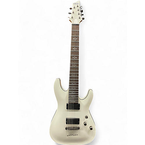 Schecter Guitar Research Used Schecter Guitar Research Demon 7 String White Solid Body Electric Guitar White