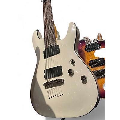 Schecter Guitar Research Used Schecter Guitar Research Demon 7 String White Solid Body Electric Guitar