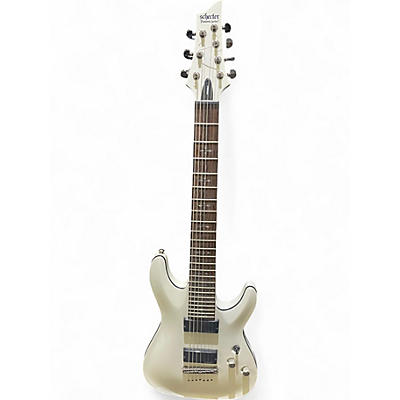 Used Schecter Guitar Research Demon 7 String White Solid Body Electric Guitar