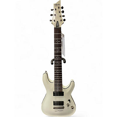Used Schecter Guitar Research Demon 7 String White Solid Body Electric Guitar