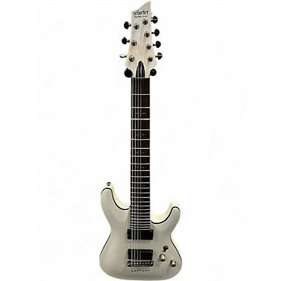 Used Schecter Guitar Research Demon 7 String White Solid Body Electric Guitar