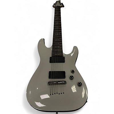 Used Schecter Guitar Research Demon 7 String White Solid Body Electric Guitar