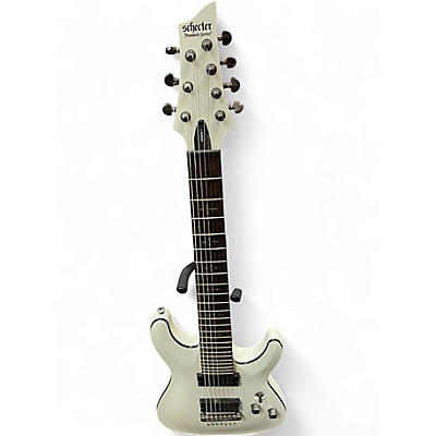 Used Schecter Guitar Research Demon 7 String white Solid Body Electric Guitar