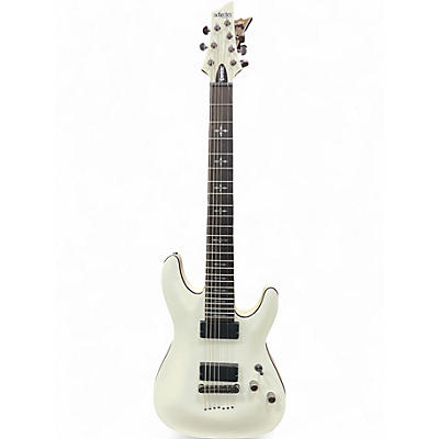 Used Schecter Guitar Research Demon 7 String white Solid Body Electric Guitar