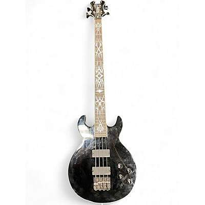 Used Schecter Guitar Research Devil Tribal Bass Black Electric Bass Guitar