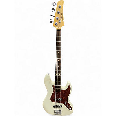 Used Schecter Guitar Research Diamond P Custom Classic White Electric Bass Guitar