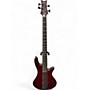 Used Schecter Guitar Research Diamond Passive Custom Active 5 String Trans Red Electric Bass Guitar Trans Red