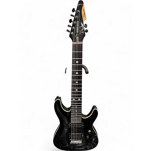 Used Schecter Guitar Research Diamond Series C7 Black Solid Body Electric Guitar Black