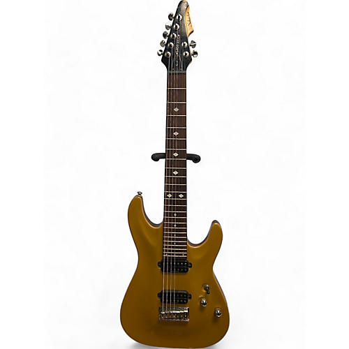 Schecter Guitar Research Used Schecter Guitar Research Diamond Series C7 Gold Solid Body Electric Guitar Gold