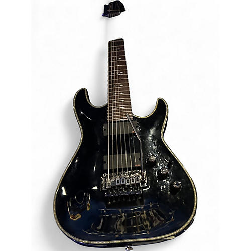 Used Schecter Guitar Research Diamond Series C7 Hellraiser Black Solid Body Electric Guitar Black