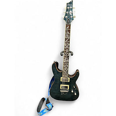 Used Schecter Guitar Research Diamond Series Classic Trans Blue Green Solid Body Electric Guitar