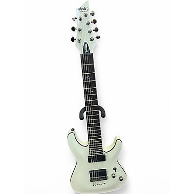 Used Schecter Guitar Research Diamond Series Demon 7 White Solid Body Electric Guitar