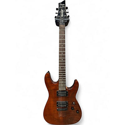 Used Schecter Guitar Research Diamond Series Gryphon Trans Brown Solid Body Electric Guitar