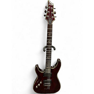 Used Schecter Guitar Research Diamond Series Hellraiser Left Handed Black Cherry Gloss Solid Body Electric Guitar