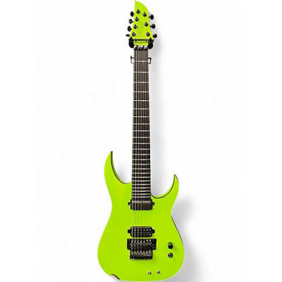 Used Schecter Guitar Research Diamond Series KM-7 MK-III Neon Green Solid Body Electric Guitar