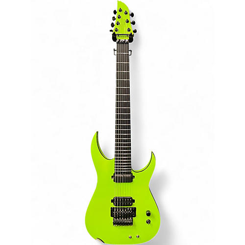 Used Schecter Guitar Research Diamond Series KM-7 MK-III Neon Green Solid Body Electric Guitar Neon Green